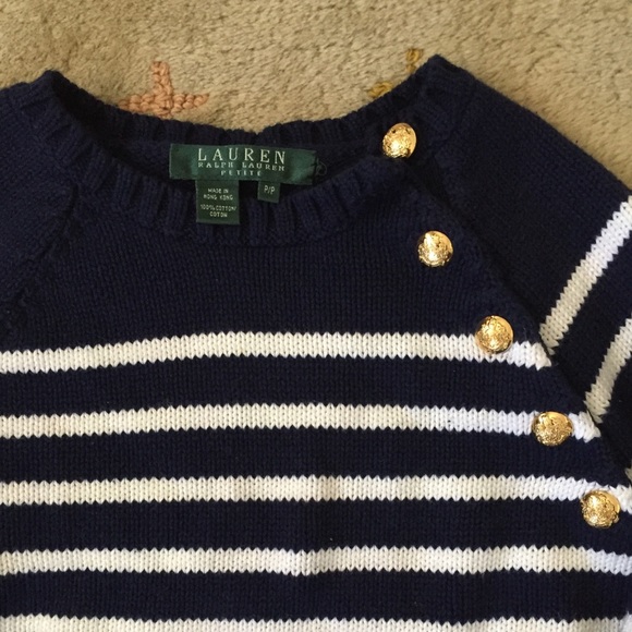 Ralph Lauren Petite Striped Sweater - Picture 3 of 5